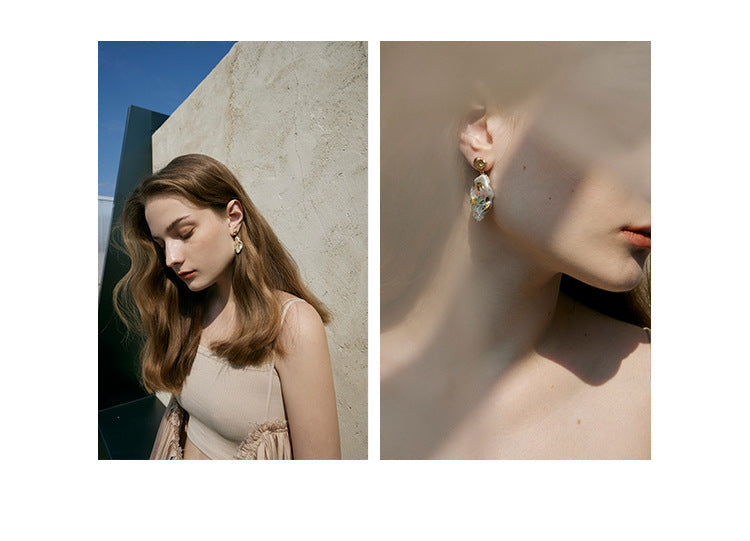 Copper Alloy Imitation Pearl Earrings Baroque Pearl Earrings High-end Light Luxury Style Vintage Pendant Earrings David Jewelry Gold 001Necklacedavid 001jewelry gold necklace001