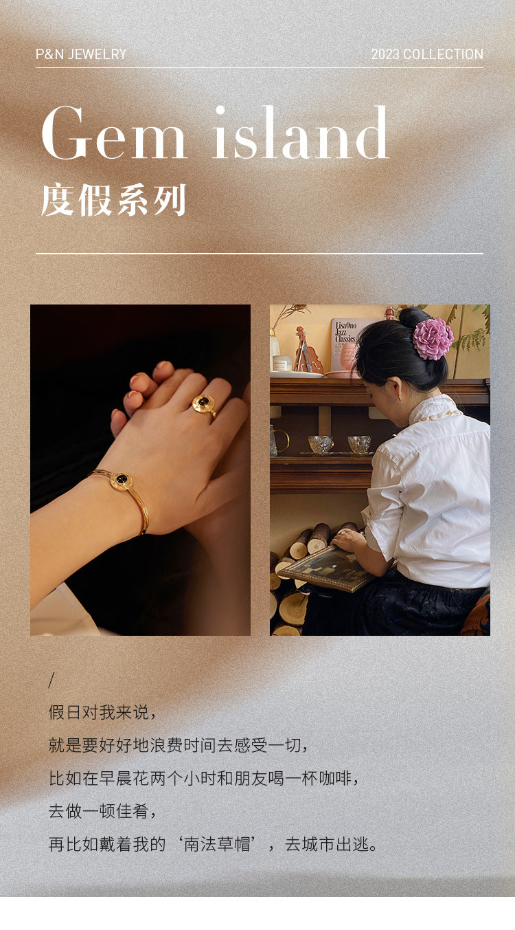 Copper Alloy Bracelet French Simple Elegant Vintage Light Luxury Bracelet Bangle