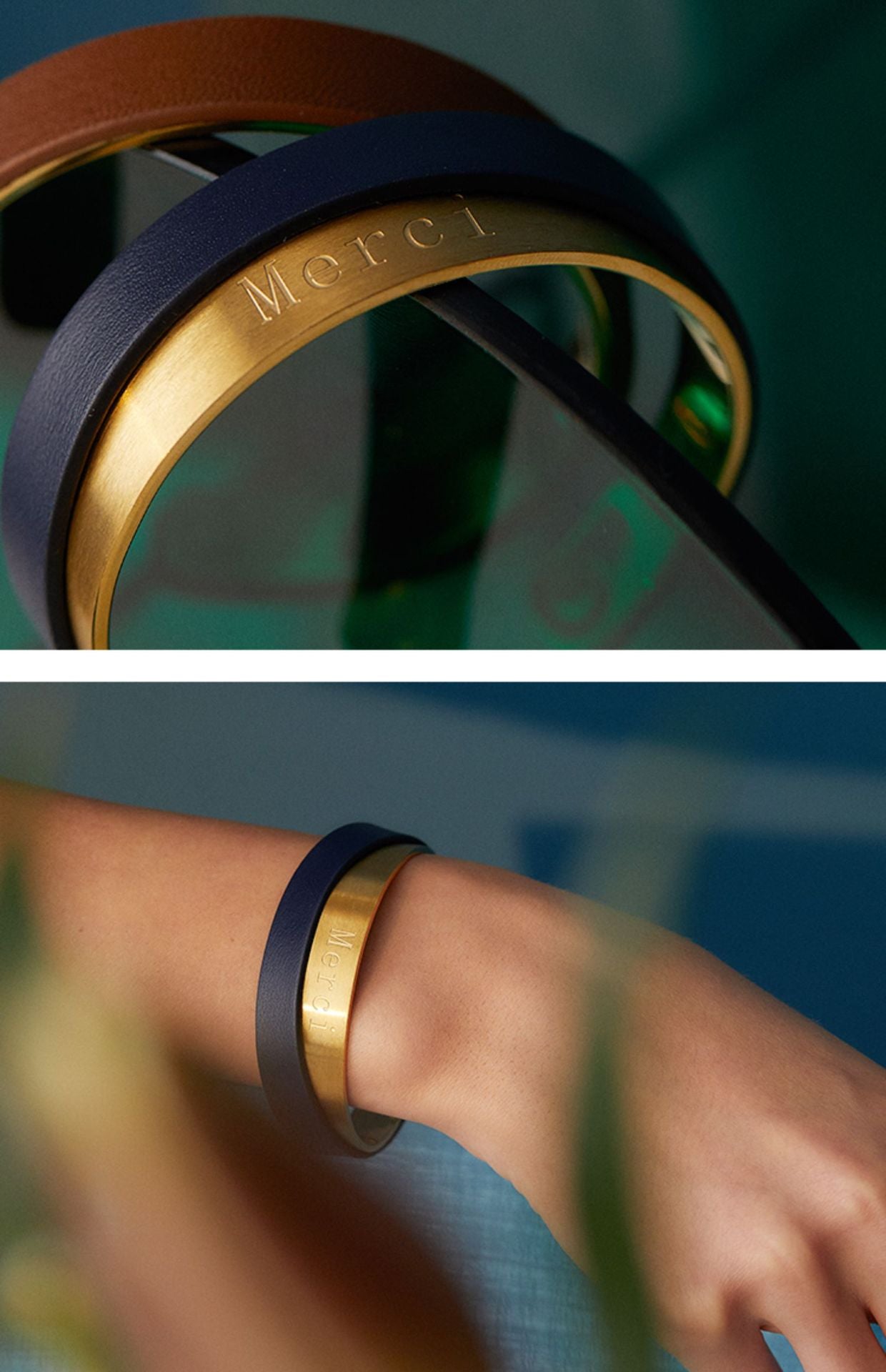 Titanium Steel Leather Bracelet Couple Bracelet Women's Niche Design Men's Accessories Light Luxury Style