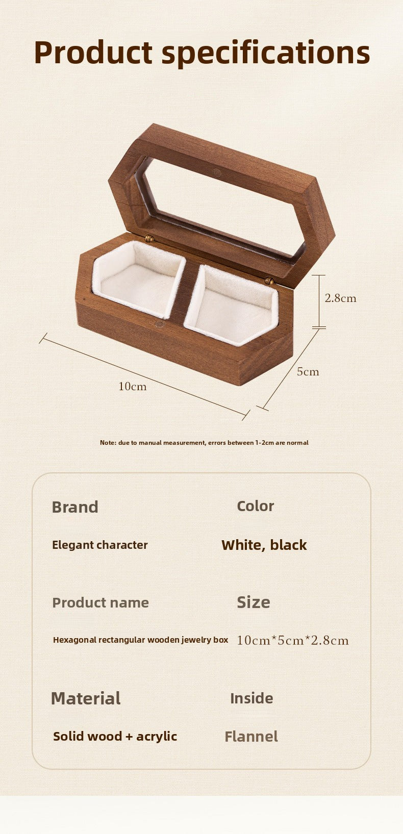 Manufacturer Direct Supply Jewelry Box Wooden Portable Small High-end Ring Earring Jewelry Walnut Solid Wood Jewelry Storage Box David Gold Necklace Jewelry Tiffanydavid gold necklace jewelry Tiffany