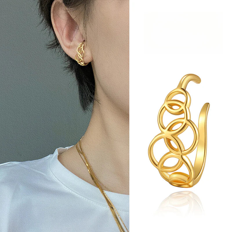 925 Silver Earrings Ear Clip Style No Piercing Women's Earrings Earrings Minimalist Niche Sweet Cool French Style High-end David Gold Necklacedavid gold necklace