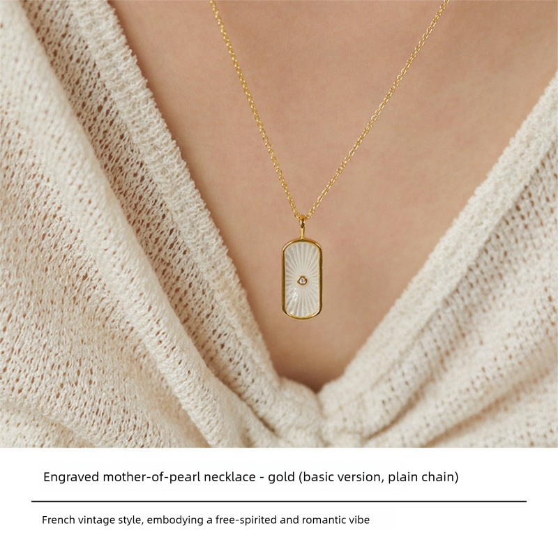 925 Silver Chain French Light Luxury Design Fashion Simple Style Necklace Pendant Gold Necklace Jewelrygold necklace jewelry002