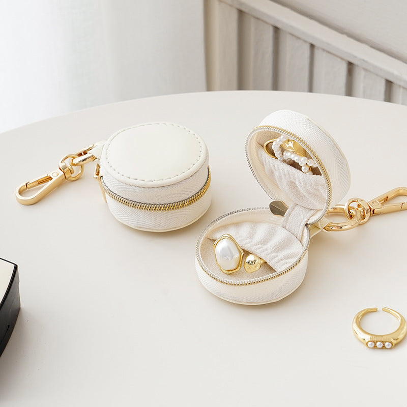 TiffanyCross-Border Direct Supply Jewelry Bag for Business Trips and Travel Portable Earrings Rings Storage Box Jewelry Organizer