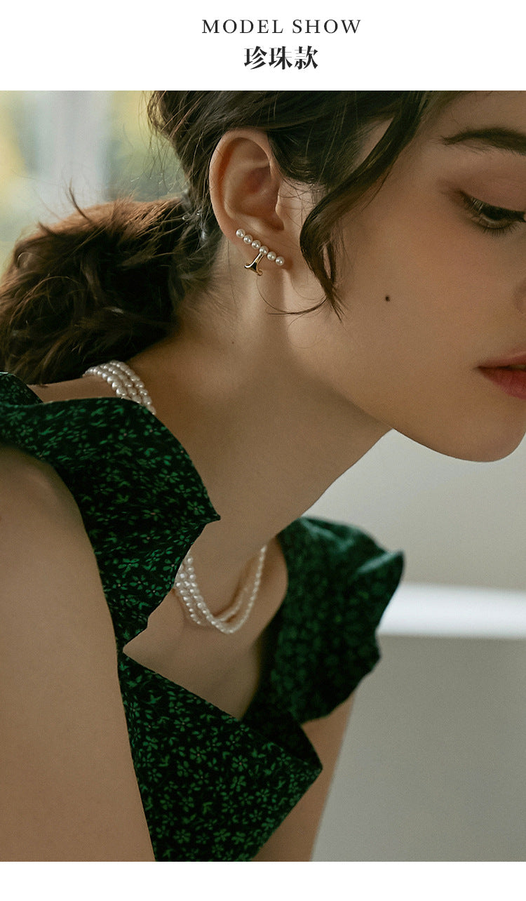 Ear Clip No Piercing Clip-on Earrings Clip Style French High-end Ear Bone Ear Jewelry Gold Necklace Jewelrygold necklace jewelry