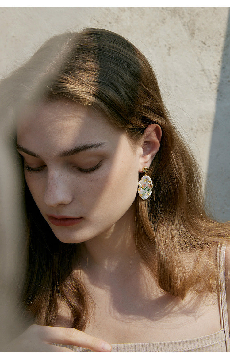 Copper Alloy Imitation Pearl Earrings Baroque Pearl Earrings High-end Light Luxury Style Vintage Pendant Earrings David Jewelry Gold 001Necklacedavid 001jewelry gold necklace001