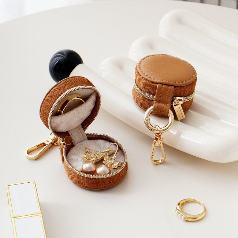 TiffanyCross-Border Direct Supply Jewelry Bag for Business Trips and Travel Portable Earrings Rings Storage Box Jewelry Organizer