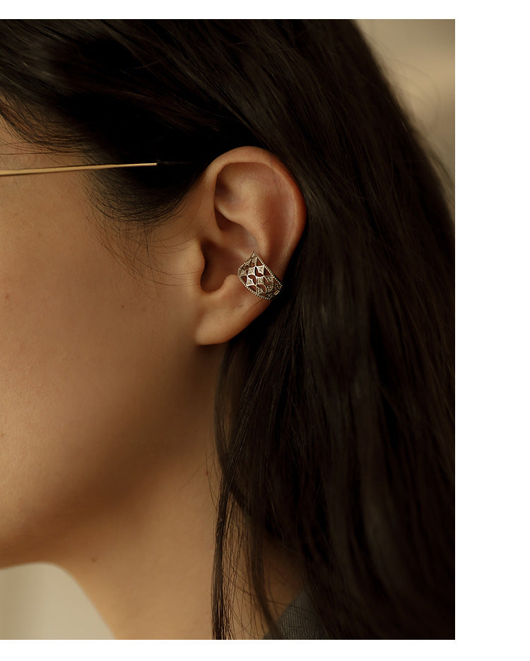 Zircon Ear Clip Style Non-Pierced Women's Earrings Vintage Non-Hole Ear Cuff David Jewelry Gold Necklacedavid jewelry gold necklace