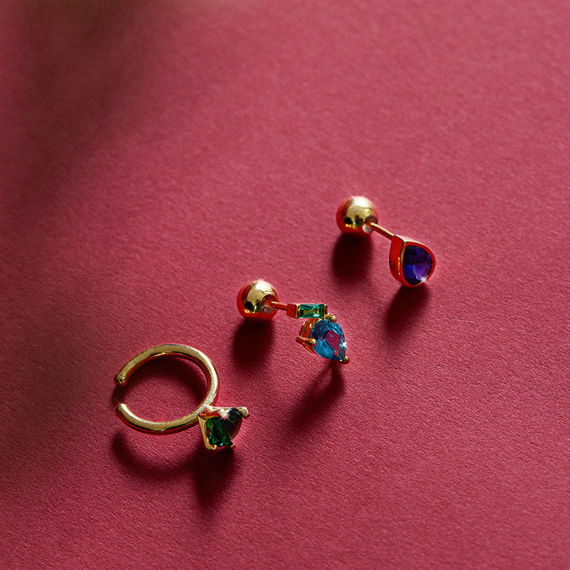 925 Silver Imitation Crystal Earrings Non-Pierced Women Super Fairy Temperament French Ear Hooks High-End Side Ear Bone Clips Jewelry Davidjewelry david