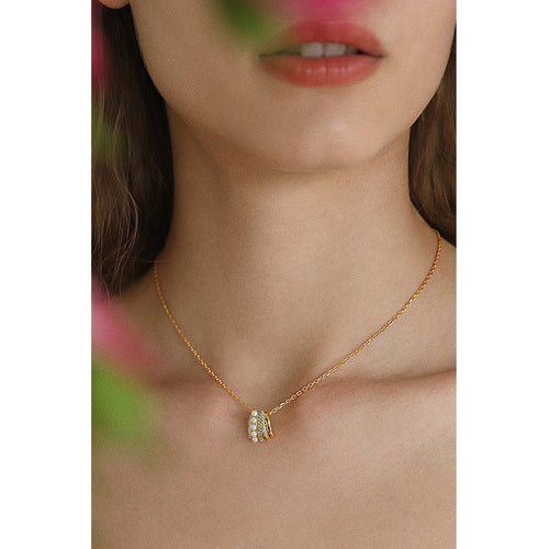 925 Silver Chain Imitation Pearl Pearl Necklace for Women Pure Silver 925 Niche Light Luxury Pendant Jewelry Clavicle Chain Jewelry Davidjewelry david002