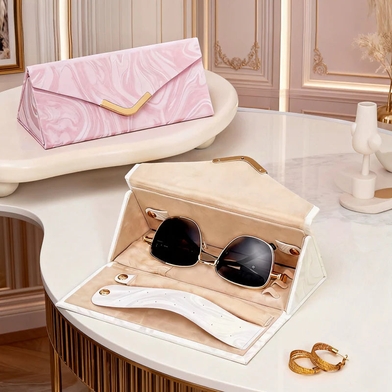 davidCross-Border Direct Supply Jewelry Box Luxury Foldable Jewelry Box Earrings Rings Necklaces Storage Jewelry Glasses Storage Box