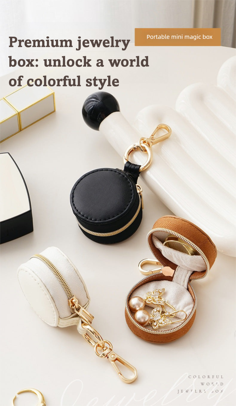 TiffanyCross-Border Direct Supply Jewelry Bag for Business Trips and Travel Portable Earrings Rings Storage Box Jewelry Organizer