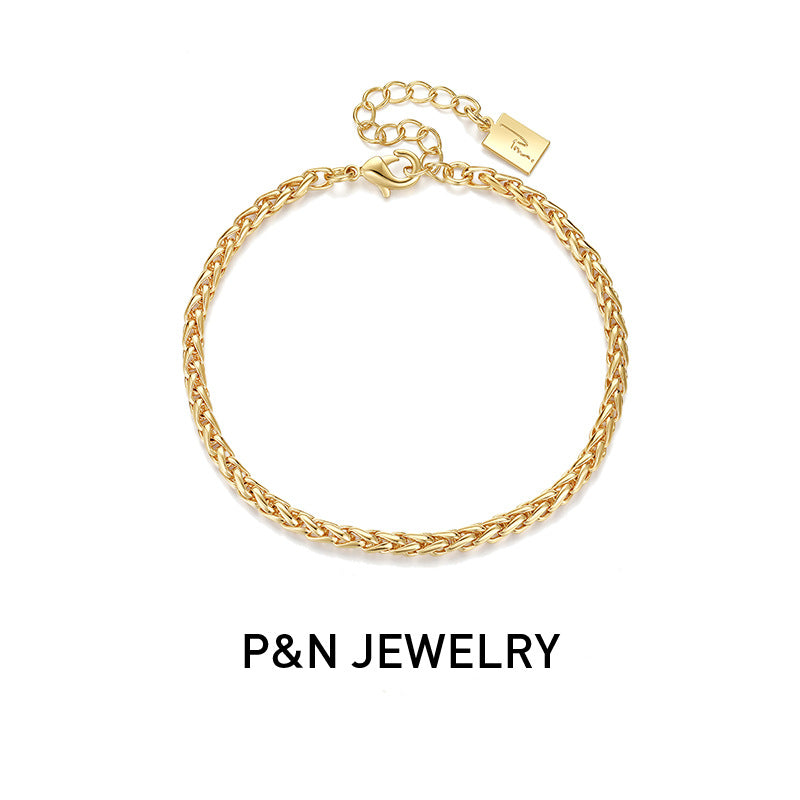 Brass Alloy Bracelet French Light Luxury Retro Design Fashion Simple Versatile Bracelet Bangle