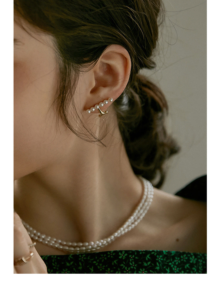 Ear Clip No Piercing Clip-on Earrings Clip Style French High-end Ear Bone Ear Jewelry Gold Necklace Jewelrygold necklace jewelry