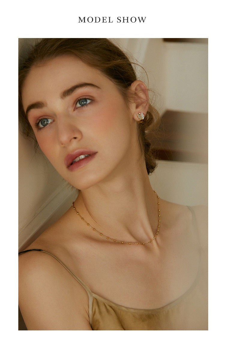 Titanium Steel Necklace Women's Necklace Niche Design Light Luxury Retro French Style High-end Elegant Simple