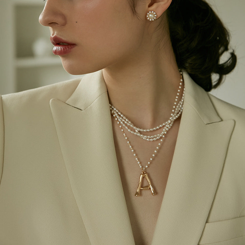 Necklace for Women, Light Luxury Niche Brand, Elegant Choker, Fairy Cool Style Accessory, A Pendant Pearl, Ins Collarbone Chain, David Jewelrydavid jewelry002