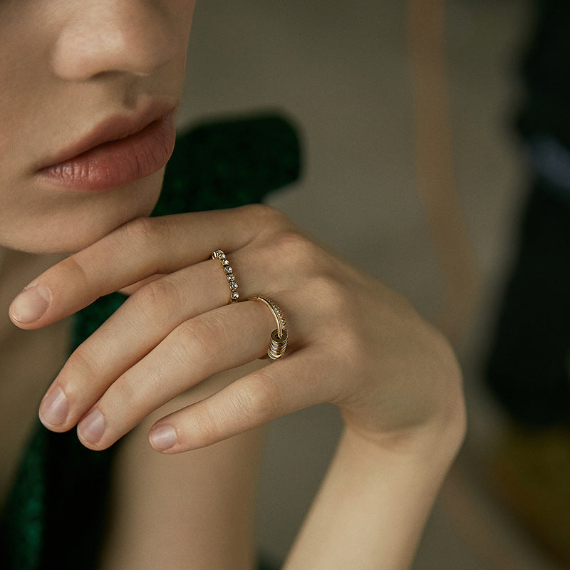 925 Silver Synthetic Zircon Ring Ring Women Ins Trendy Fashion Personality Niche Design Minimalist Style Gold Necklace Jewelry Davidgold necklace jewelry david003