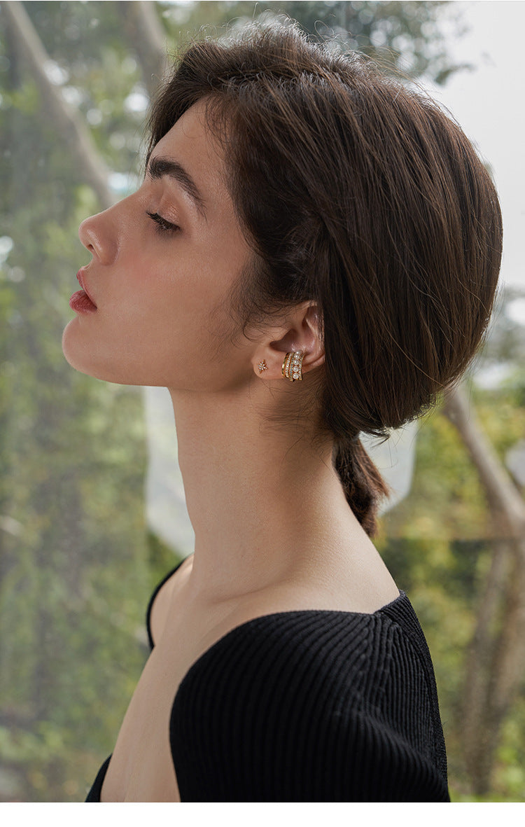 Copper Alloy Imitation Pearl Earrings Ear Clips for Women Without Pierced Ears French Style Earrings Niche Ear Hooks Ear Cuffs Gold Necklace Davidgold necklace david