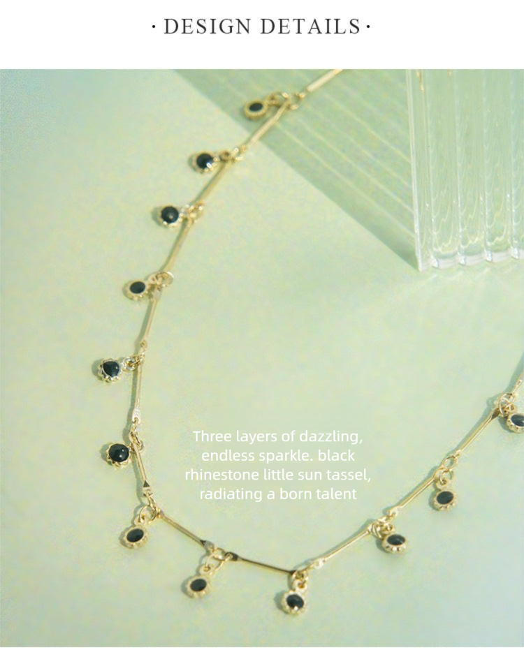 Stainless Steel Synthetic Zircon Necklace Necklace Women Light Luxury Jewelry Heart Pendant Double Layer Stacked Collarbone Chain Summer David Jewelrydavid jewelry002