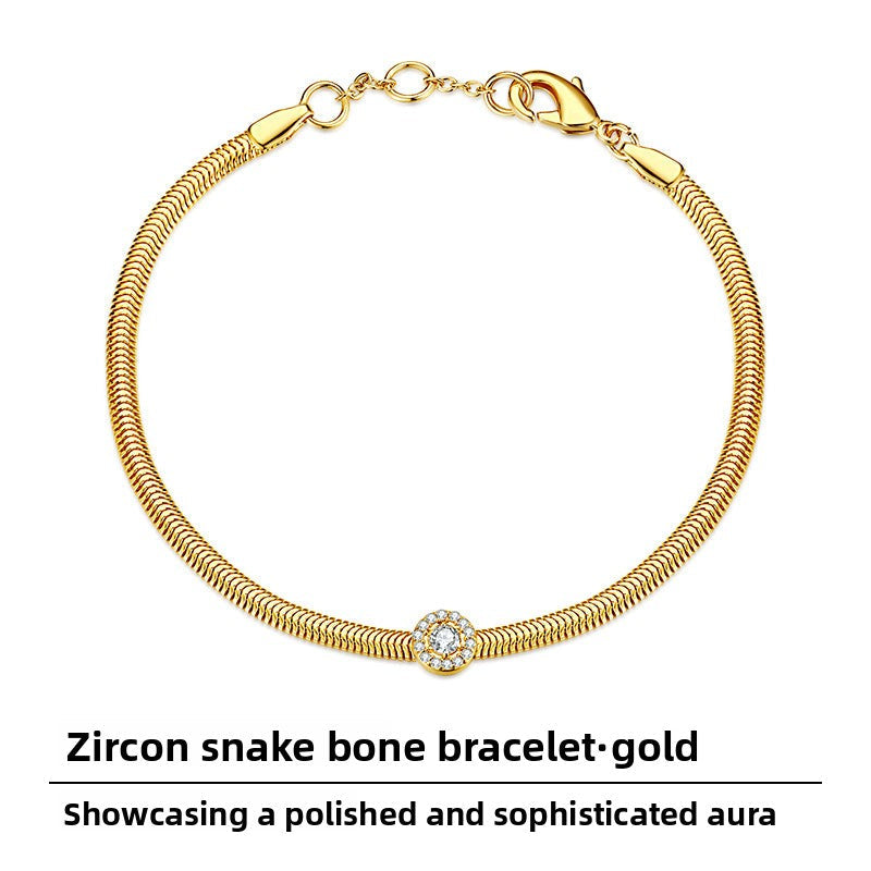 Copper Alloy Synthetic Zircon Bracelet Simple Ins Versatile Niche Light Luxury Fashionable Elegant Jewelry Non-Fading David Jewelrydavid jewelry
