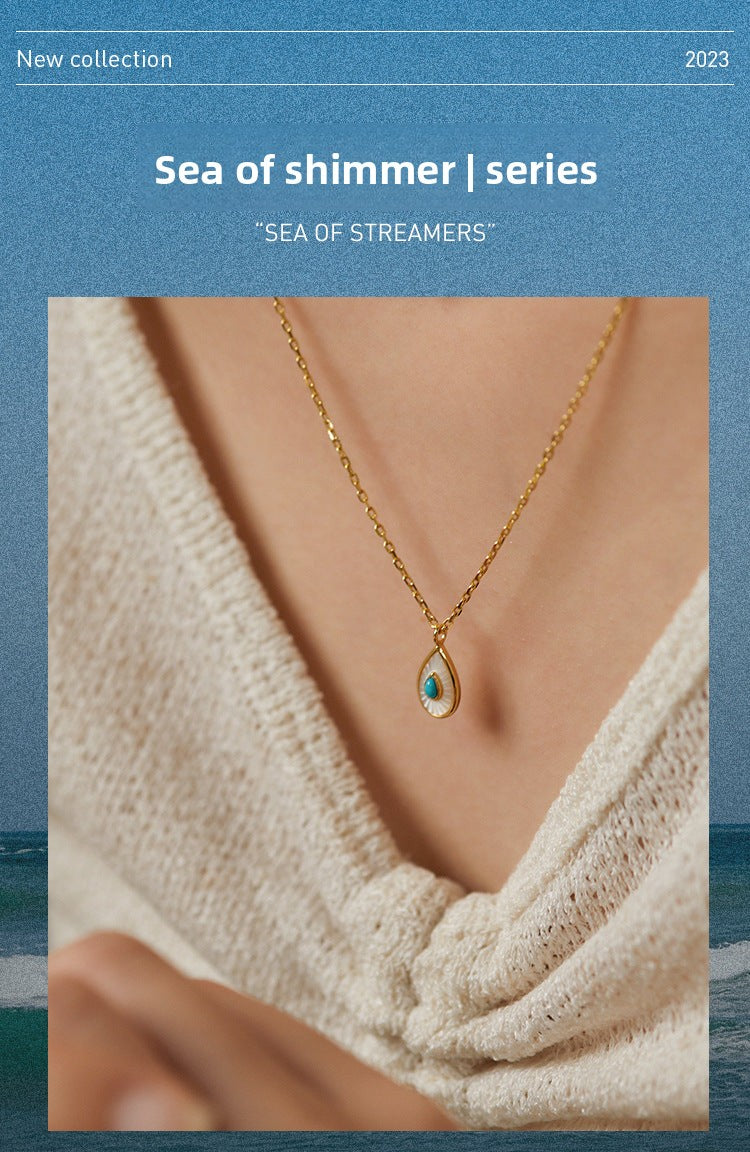 Chain 925 Silver French Light Luxury Design Fashion Simple Style Necklace Pendant Gold Necklace Davidgold necklace david002002