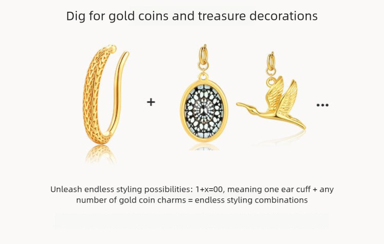 Titanium Steel Synthetic Zircon Pendant Ear Cuff Ear Hook Elegant Earrings Gold Coin Bracelet Necklace Pendant David Jewelrydavid jewelry001