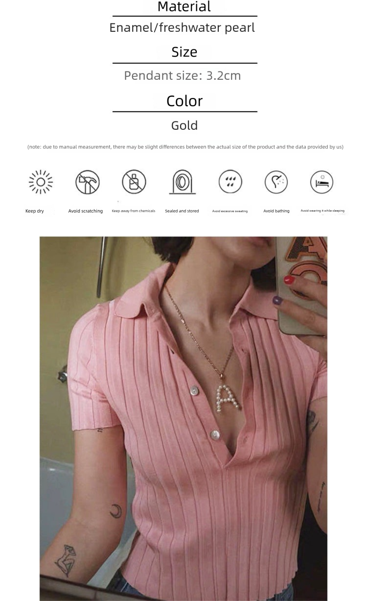 Necklace for Women, Light Luxury Niche Brand, Elegant Choker, Fairy Cool Style Accessory, A Pendant Pearl, Ins Collarbone Chain, David Jewelrydavid jewelry002