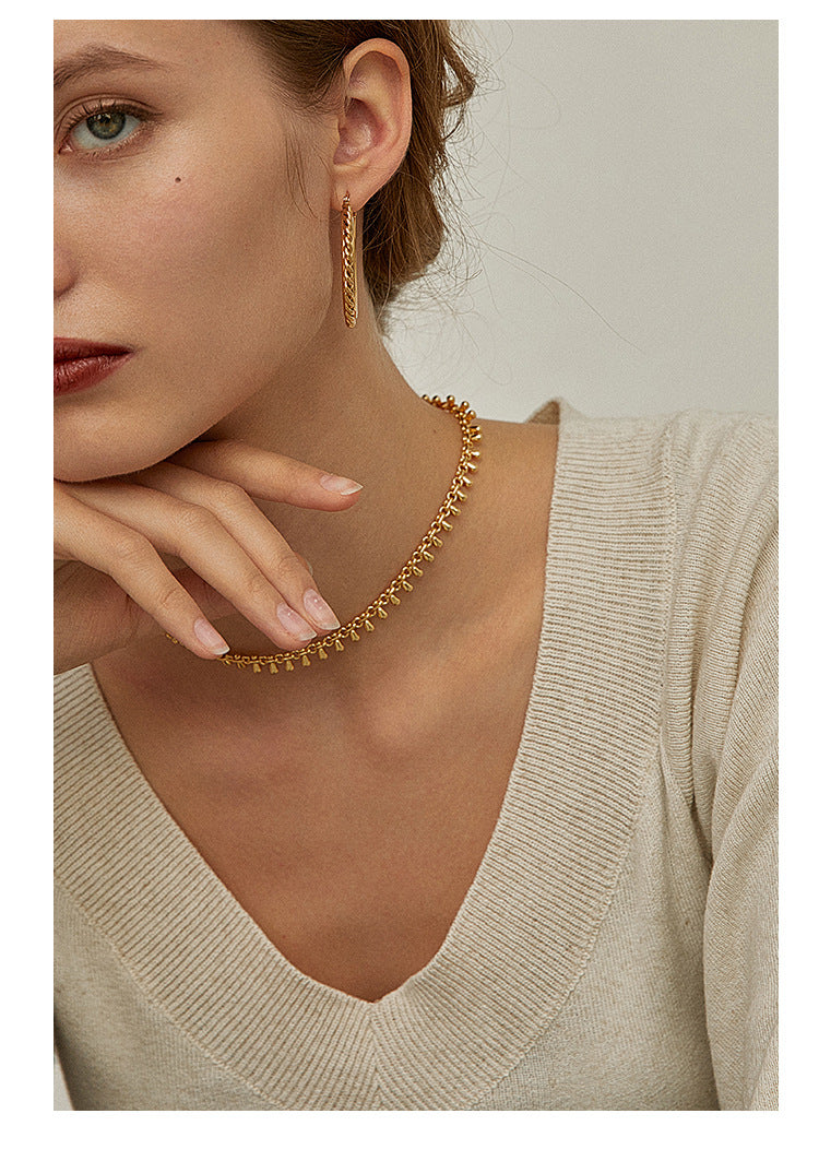 Titanium Steel Necklace Clavicle Chain High-end Jewelry Light Luxury Design Non-fading Short Choker Women's Necklace