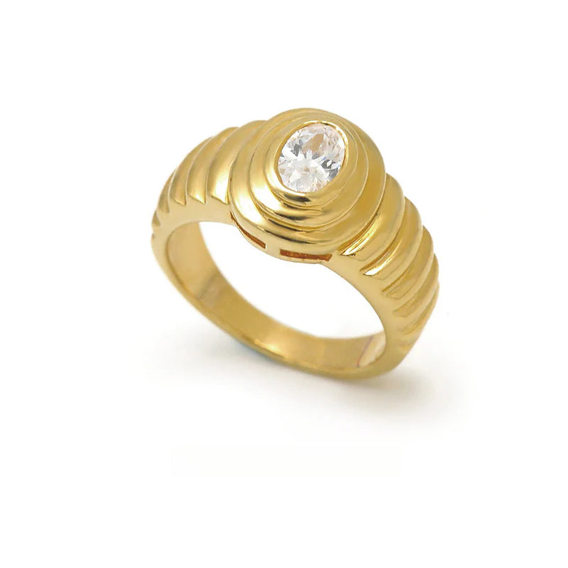 Copper Alloy Synthetic Zircon Ring Personality Retro Simple Temperament Palace Light Luxury Niche Fashion French David Gold Necklacedavid gold necklace003