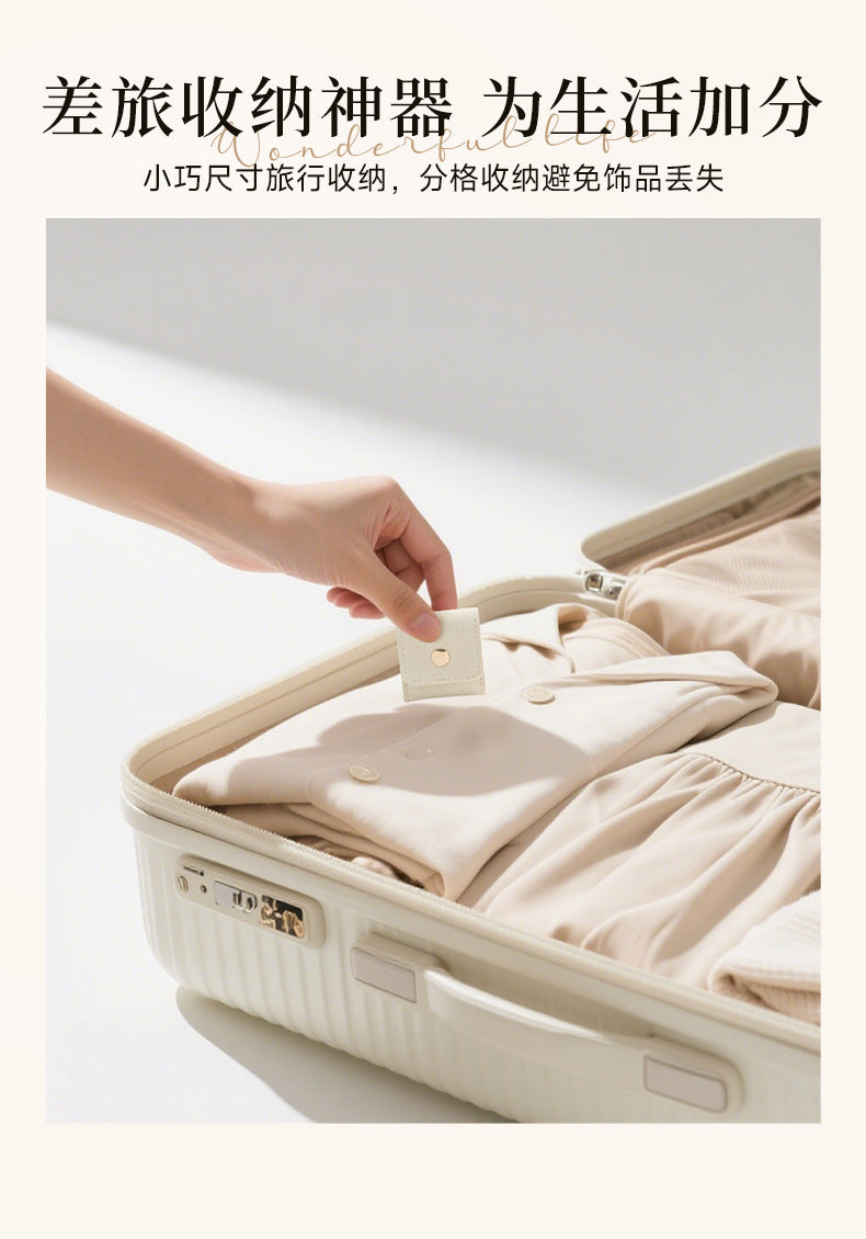 Portable Ring Bag Box Small Velvet High-end Storage High-Value Light Luxury Travel Earrings Jewelry Storage Box Gold Necklace David Jewelry Tiffanygold necklace david jewelry Tiffany