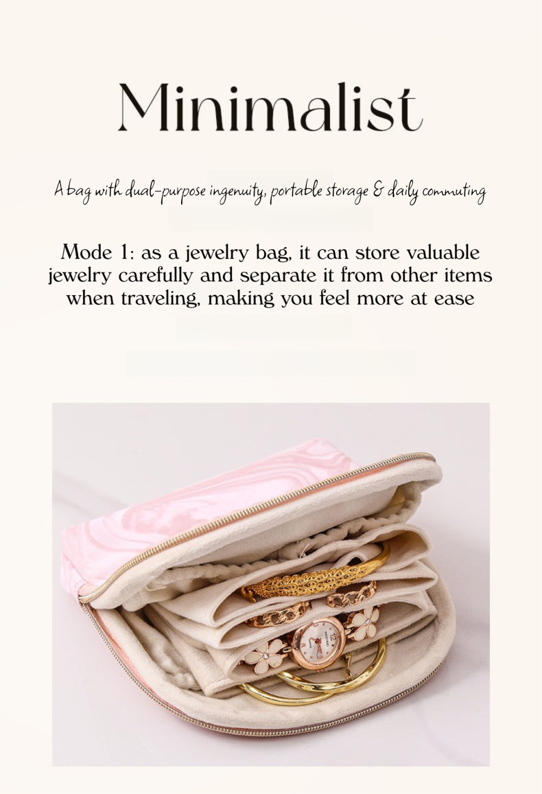 gold necklaceBracelet and Bracelet Storage Bag Jewelry Bag Multi-layer Travel Portable Storage Bag for Accessories and Cultural Artifacts