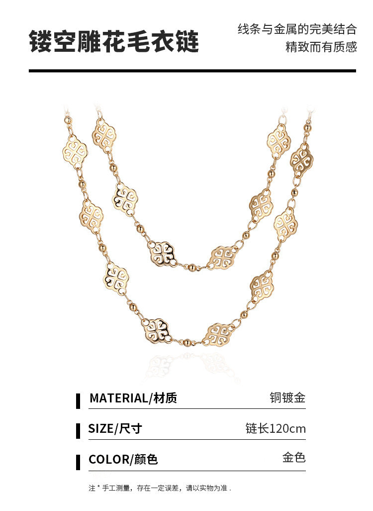 french retro Autumn and Winter Sweater Chain 0528