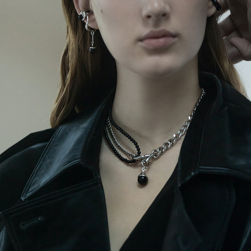 Necklace for Women, Light Luxury, Niche Design, High-end Accessory, Ins Style, Minimalist Double-layer Splicing Decorative Collarbone Chain, Jewelry Davidjewelry david002