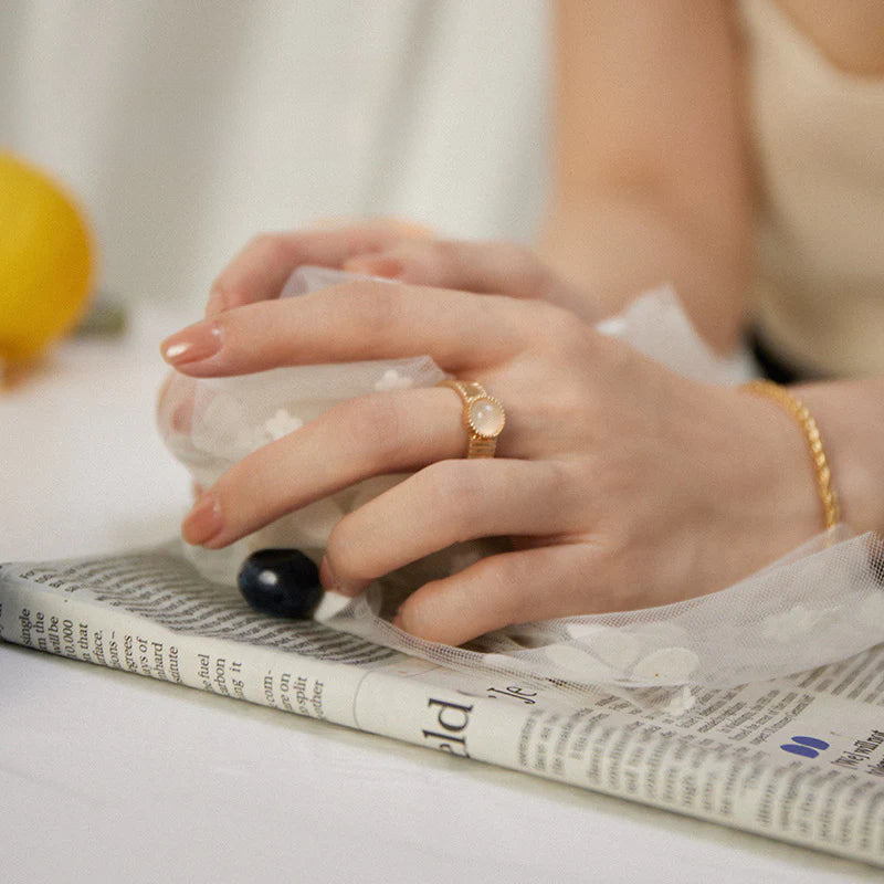 Copper Alloy Ring Vintage French Style Light Luxury Elegant Simple Fashion Satin Pattern Ring David Jewelrydavid jewelry003