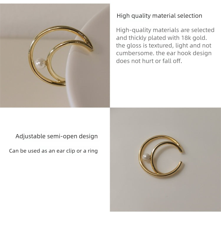 Ear Clip Type Painless No Ear Piercing Female Temperament Niche Ear Hook Side Ear Bone Clip 005