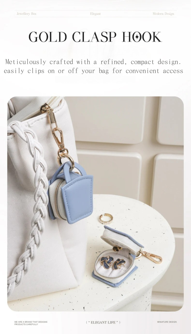 TiffanyCross-Border Direct Supply Jewelry Bag for Business Trips and Travel Portable Earrings Rings Storage Box Jewelry Organizer