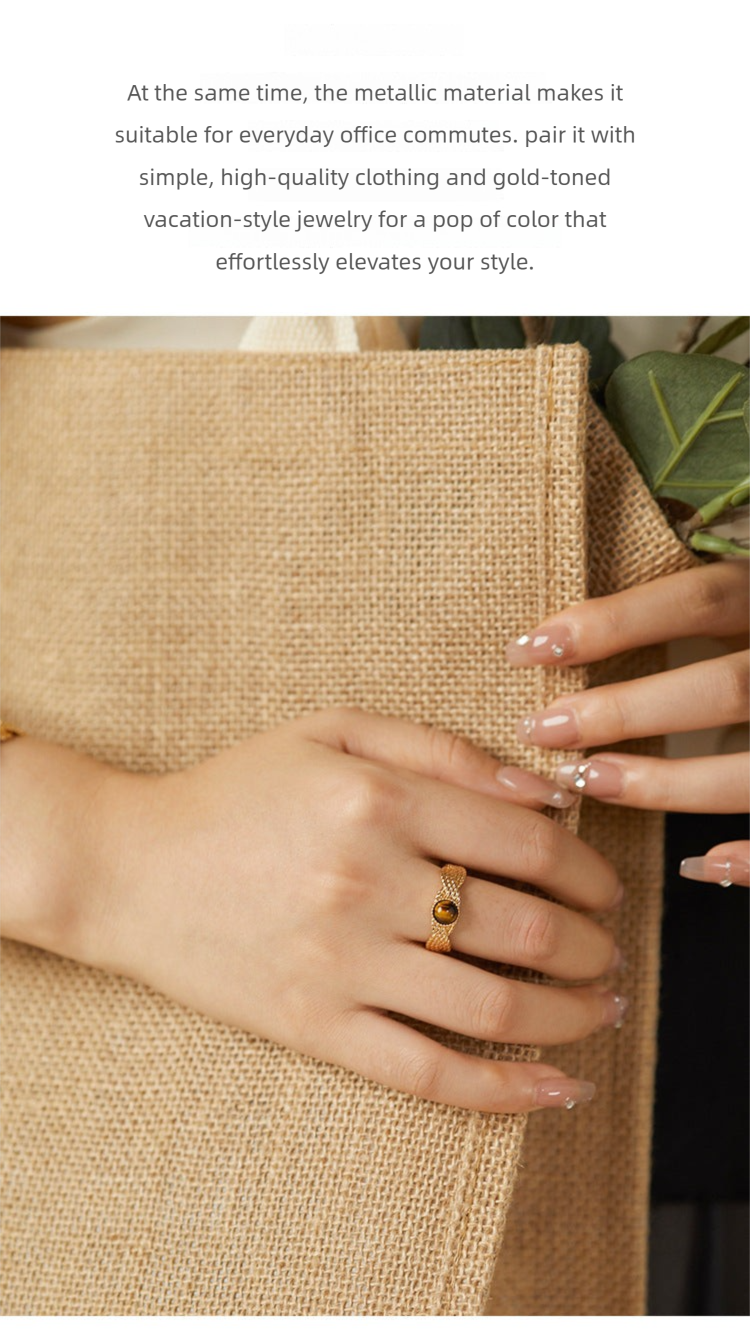 Copper Alloy Ring French Minimalist Braided Fashion Light Luxury Design Sense Ring Index Finger Ring Jewelry Gold Necklace Davidjewelry gold necklace david003