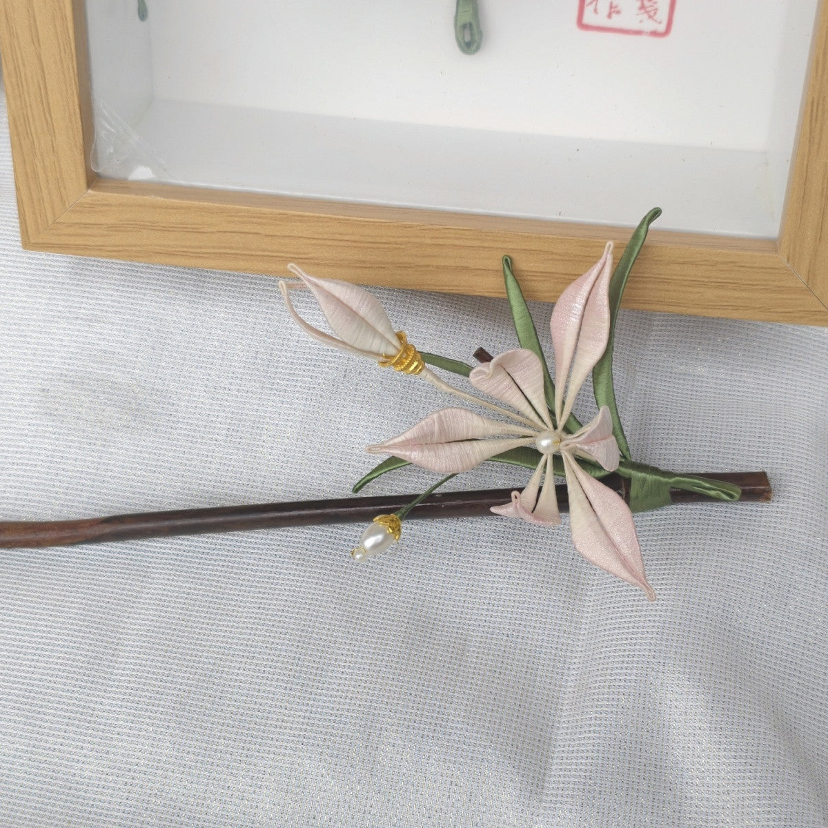 Chinese Intangible Cultural Heritage Handmade Flower Brooch Ancient Style Hair Accessory Hanfu Ornament Hairpin Hair Clip Orchid David Jewelry