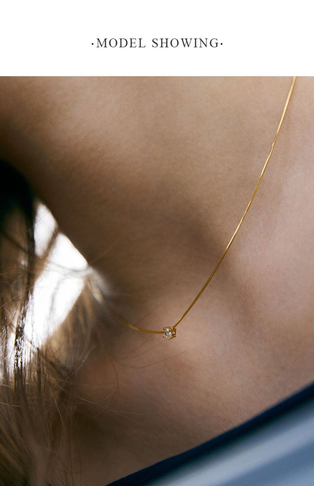 Chain 925 Silver Synthetic Zircon Silver Necklace Light Luxury Niche Minimalist Choker Petite Gold Collarbone Chain David Jewelrydavid jewelry002