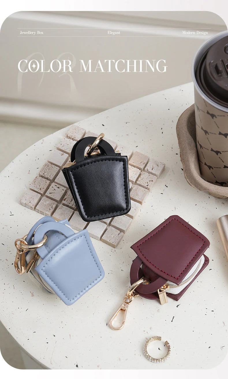 TiffanyCross-Border Direct Supply Jewelry Bag for Business Trips and Travel Portable Earrings Rings Storage Box Jewelry Organizer