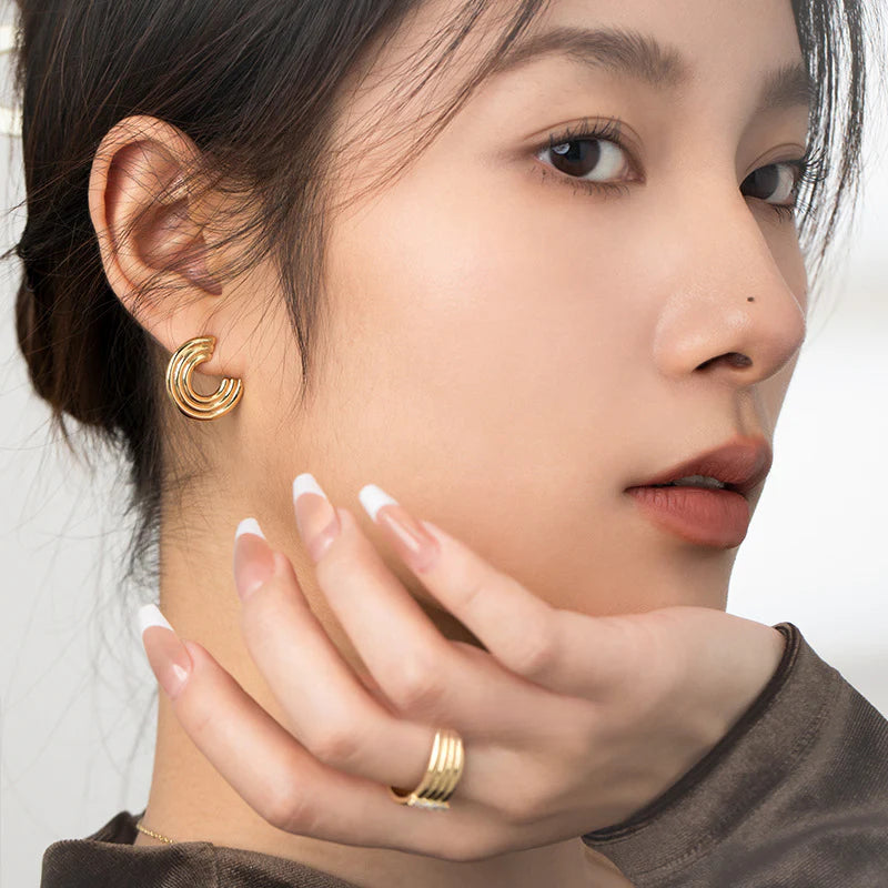 Original Design Fashionable and Elegant Lazy French Style Earrings Stud Earrings Simple David Gold Necklace Jewelrydavid gold necklace jewelry001