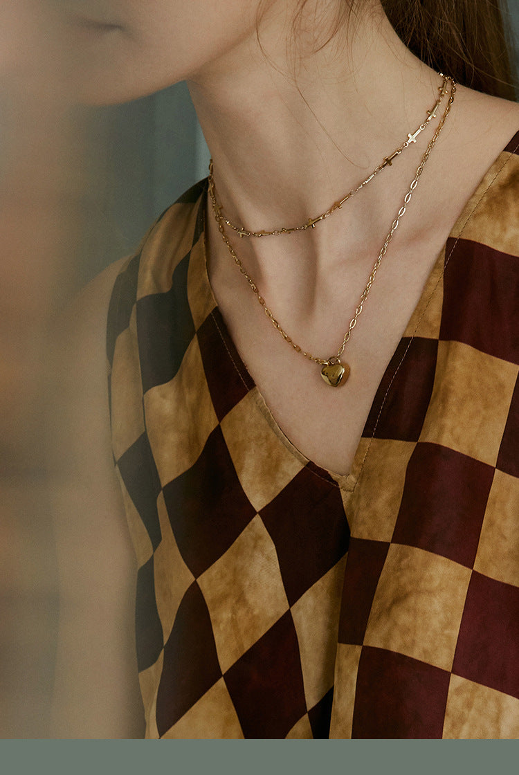 Titanium Steel Pendant Necklace for Women, Niche Light Luxury, Non-Fading Snake Bone Chain, Layered Choker Collarbone Chain, Neck Chain Jewelry Gold Necklacejewelry gold necklace002