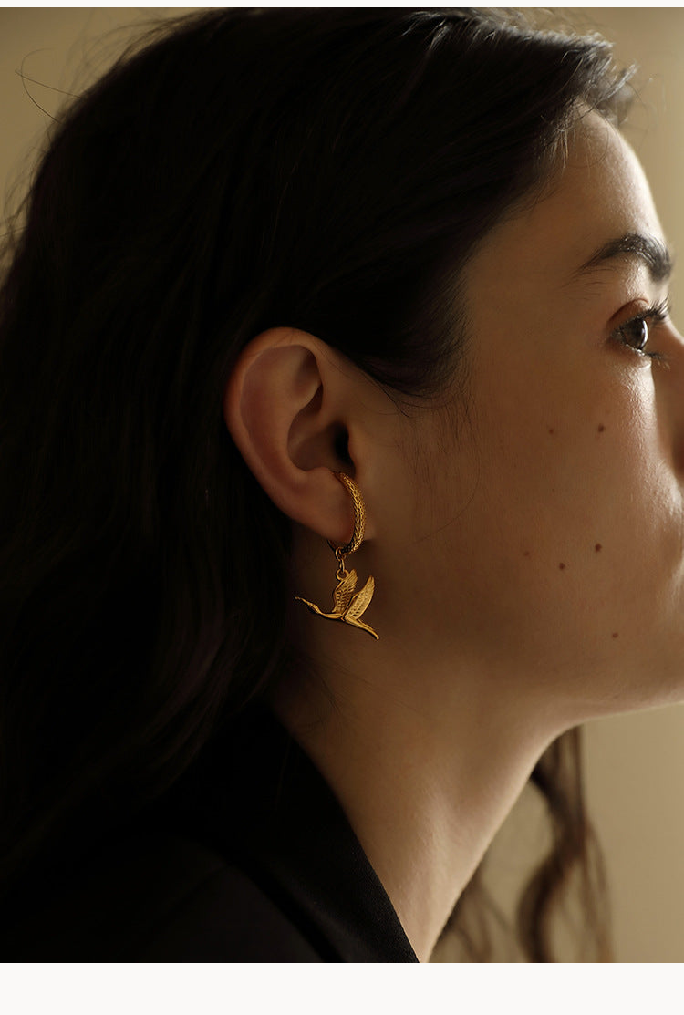 Titanium Steel Synthetic Zircon Pendant Ear Cuff Ear Hook Elegant Earrings Gold Coin Bracelet Necklace Pendant David Jewelrydavid jewelry001