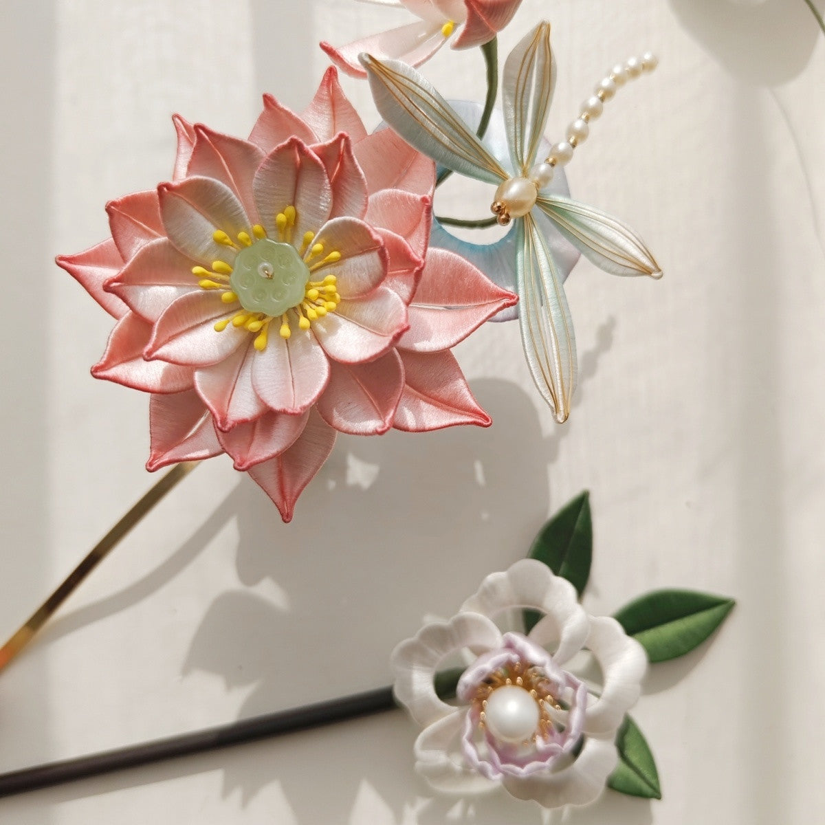 Handmade Twisted Thread Lotus Dragonfly Hairpin Chinese ICH Jewelry Heritage Collection Jewelry David