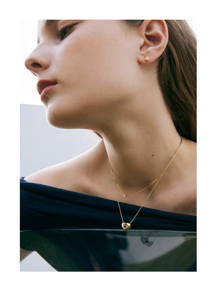 Chain 925 Silver Synthetic Zircon Silver Necklace Light Luxury Niche Minimalist Choker Petite Gold Collarbone Chain David Jewelrydavid jewelry002