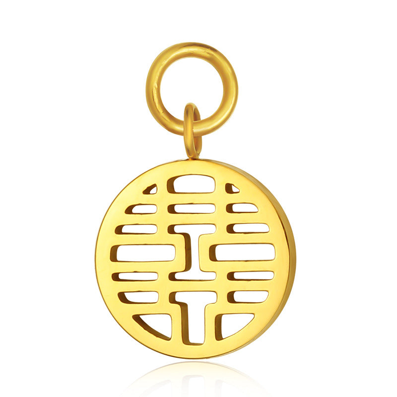 2022 New Titanium Steel Pendant for Women, Light Luxury Retro Chinese Style New Year Niche High-end Pendant Jewelry David Gold Necklacejewelry david gold necklace002