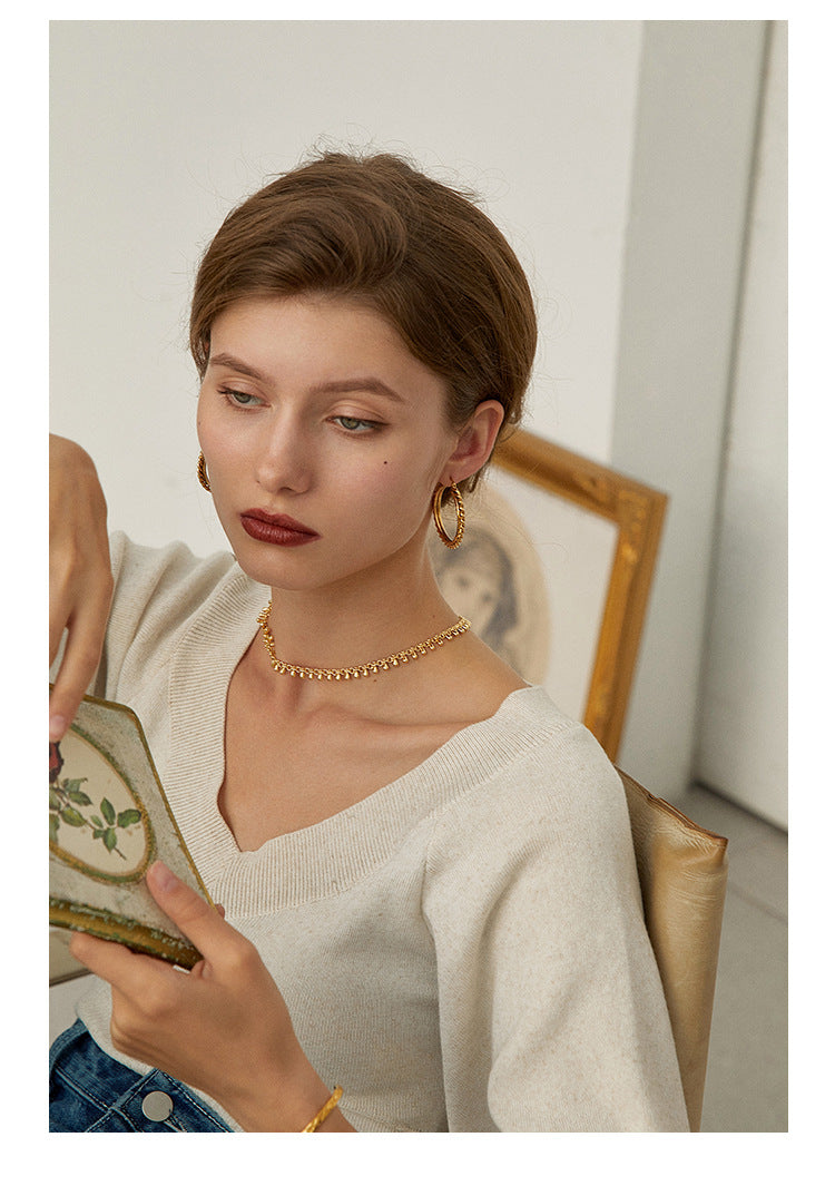 Titanium Steel Necklace Clavicle Chain High-end Jewelry Light Luxury Design Non-fading Short Choker Women's Necklace