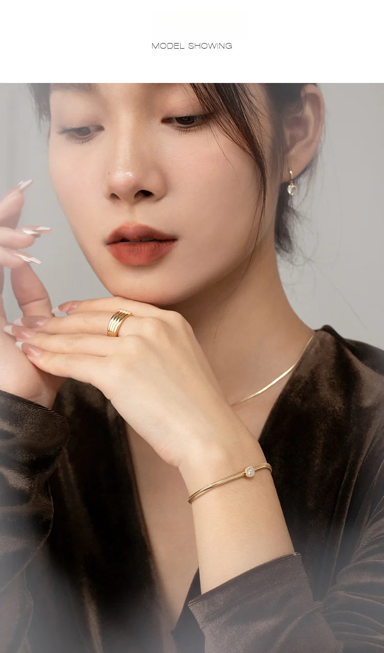 Copper Alloy Synthetic Zircon Bracelet Simple Ins Versatile Niche Light Luxury Fashionable Elegant Jewelry Non-Fading David Jewelrydavid jewelry