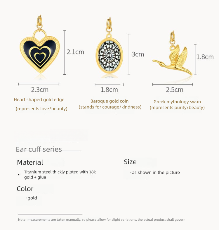 Titanium Steel Synthetic Zircon Pendant Ear Cuff Ear Hook Elegant Earrings Gold Coin Bracelet Necklace Pendant David Jewelrydavid jewelry001