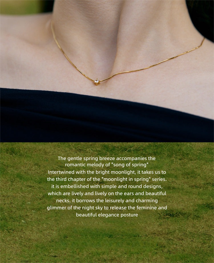 Chain 925 Silver Synthetic Zircon Silver Necklace Light Luxury Niche Minimalist Choker Petite Gold Collarbone Chain David Jewelrydavid jewelry002