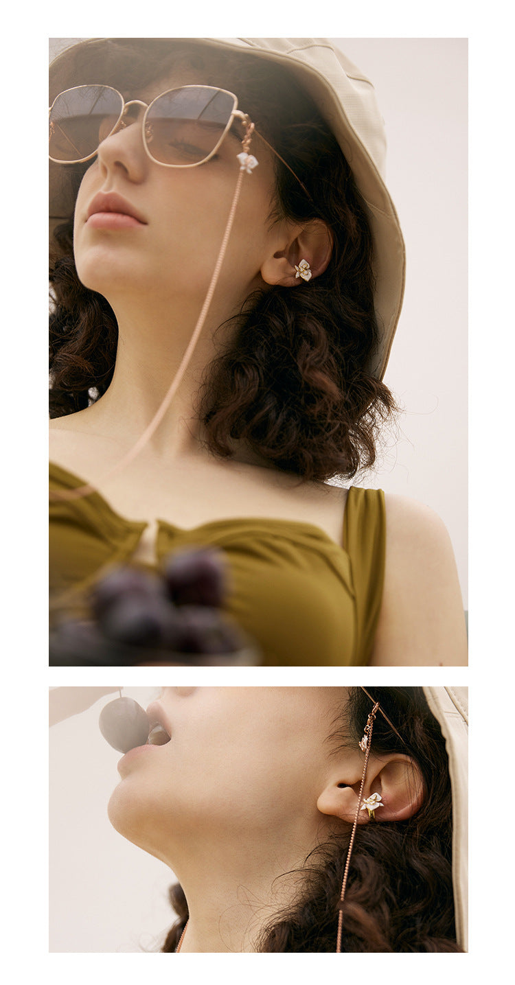 Enamel Copper Alloy Earrings Butterfly Ear Clips for Women Without Piercing High-end Niche Light Luxury French Ear Cuffs David Gold Necklacedavid gold necklace